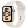 Apple Watch Series SE 2024 44mm Starlight Aluminum Case with Starlight Sport Band S/M